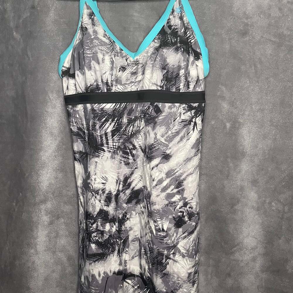 ZeroXposur Sun Smart Tropical Leaf Print Swim Dress